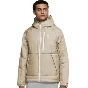 NIKE New Cream Hooded Puffer Nike Beige White Jacket Mens XXL
